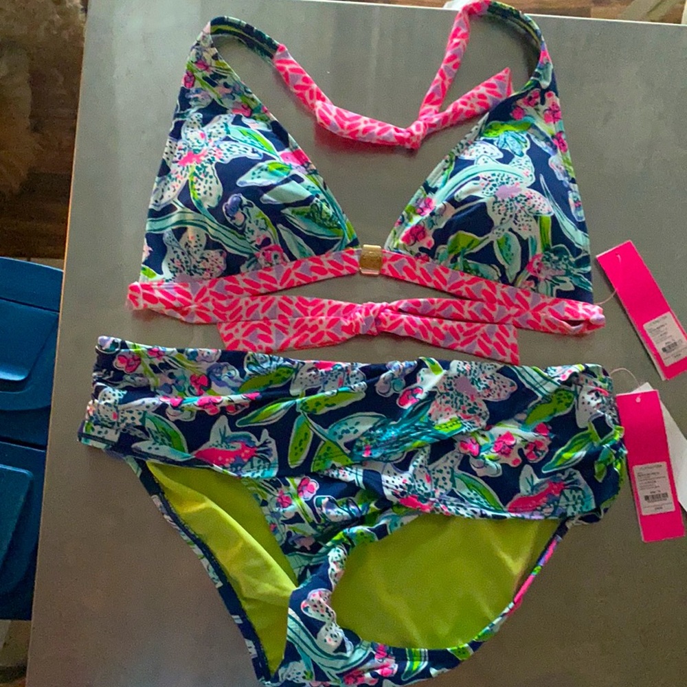 Lilly Pulitzer sarong Bottom and top Swimsuit